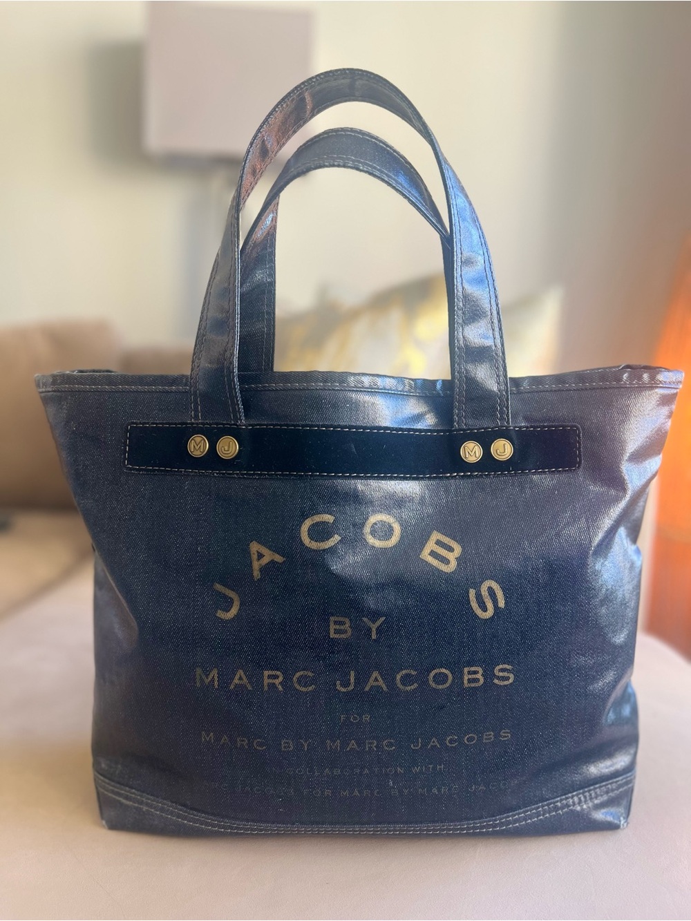 Marc Jacobs Marc by Marc Jacobs Coated Denim Logo Tote Bag Y2K